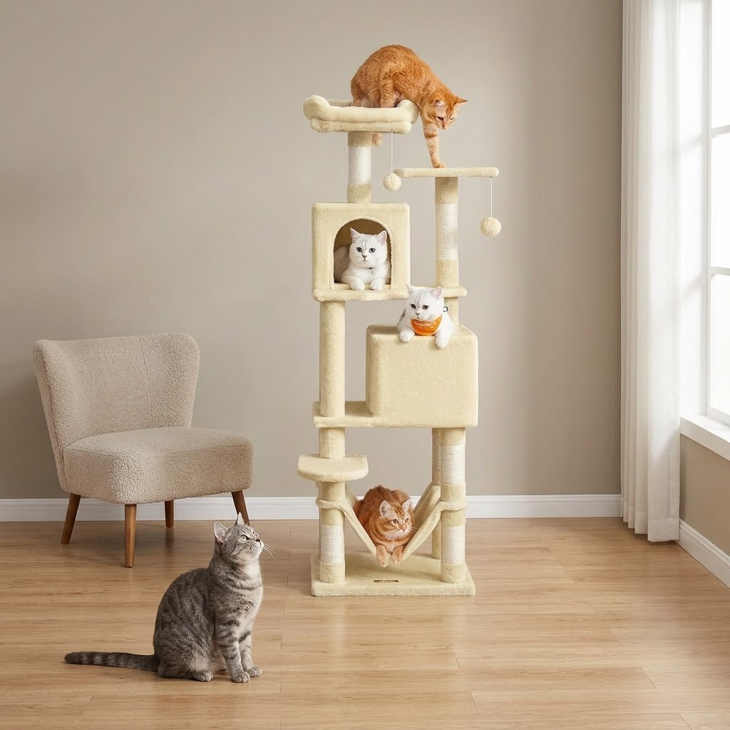 61-Inch Plush Cat Tree