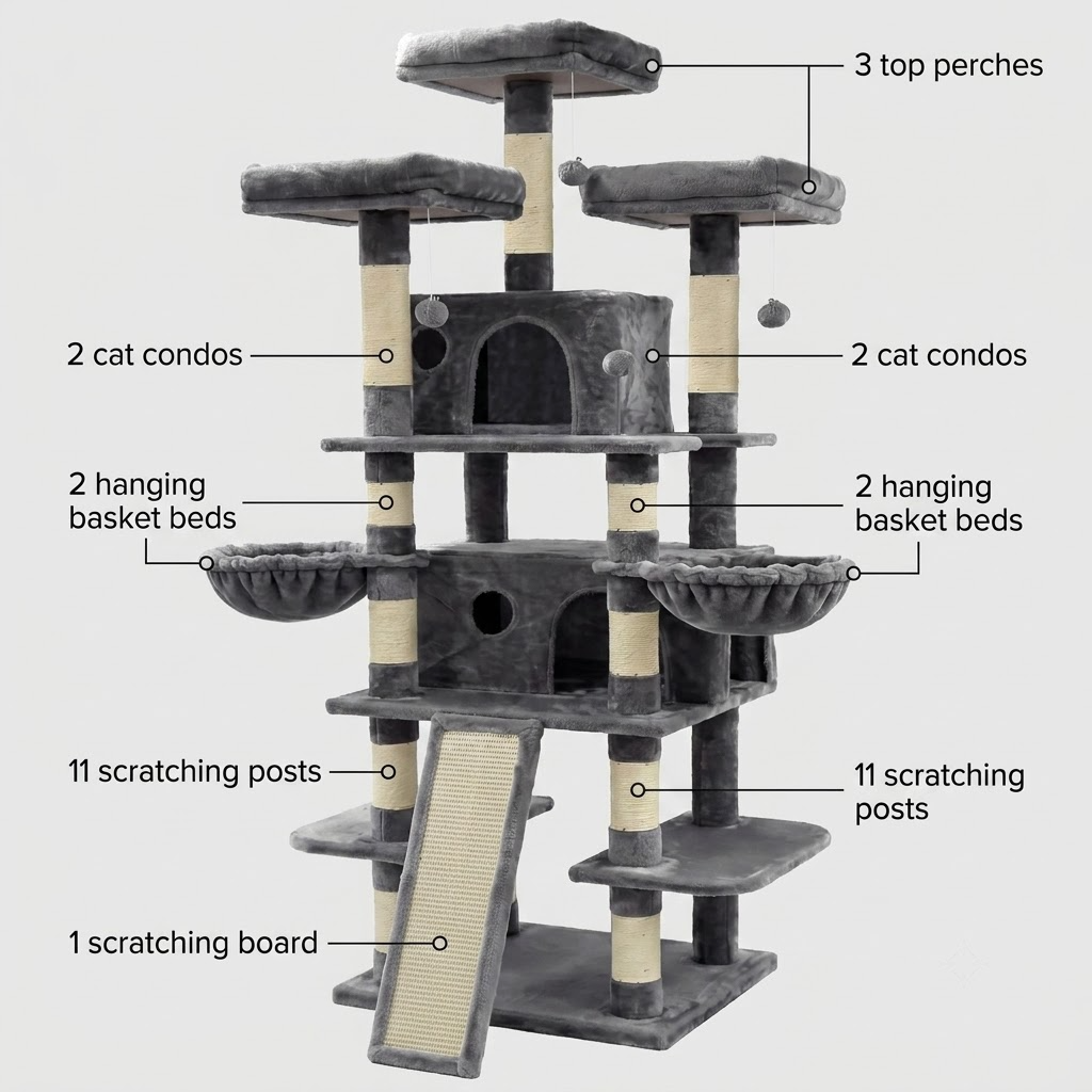 FOOWIN 68-Inch Cat Tree