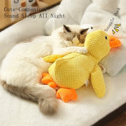 Yellow Duck Dog Plush Toy Squeaky Bite Resistant Pet Companion for Anxiety Relief Sleep Play