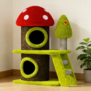 Modern Mushroom-Themed Cat Tree Tower, 30.7" Tall with Sisal Scratching Posts, Suitable for Indoor Multi-Cat Households