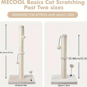 34-inch High Cat Scratching post Premium Basic Cat Scratching Indoor Sisal Scratching Post Tree Strap Hanging Ball for Adult Cat