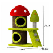 Modern Mushroom-Themed Cat Tree Tower, 30.7" Tall with Sisal Scratching Posts, Suitable for Indoor Multi-Cat Households
