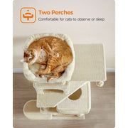 Cat Tree, 61Inch Cat Tower For Indoor Cats, Plush MultiLevel Cat Condo With 5 ching Posts, 2 Perches, 2 Caves, Hammock, 2