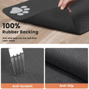 Pet Feeding Mat-Absorbent Pet Placemat Rubber Backing Quick Dry Water Mat for Dog Cat for Food and Water Bowl with Waterproof