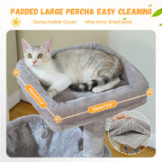 Large Cat Tree for Indoor Cats Multi-Level Cat Tower with Spacious Condos Sisal Scratching Pad Kitten House Accessories Cat Toys