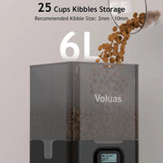 Automatic Cat Feeder for Two Cats, Double Pet Feeder with 2 Stainless Steel Bowls, 6L Timed Cat Feeders with Memory Function