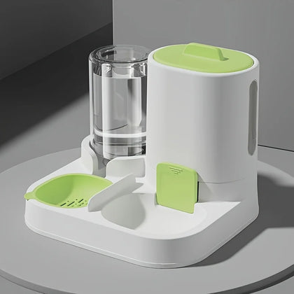 1-Pack Automatic Gravity-Fed Cat Water Dispenser & Feeder - Spill-Proof Large Capacity One-Piece Design,