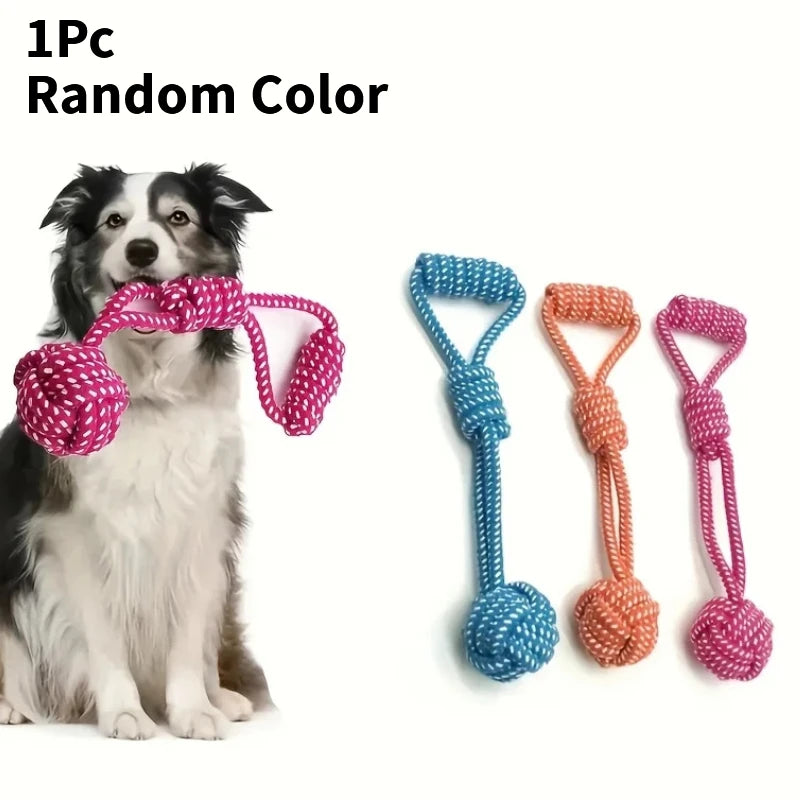 Dog Rope Toys for Chewing and Tugging, Interactive Knot Rope Ball Toys For Dogs Puppies Cats Pet Supplies Random Color