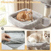 FOOWIN 173cm 68in Large Multi Level Cat Tree Tower Indoor Activity Center 2 Condos 3 Plush Perches Scratching Post Kitten Pet
