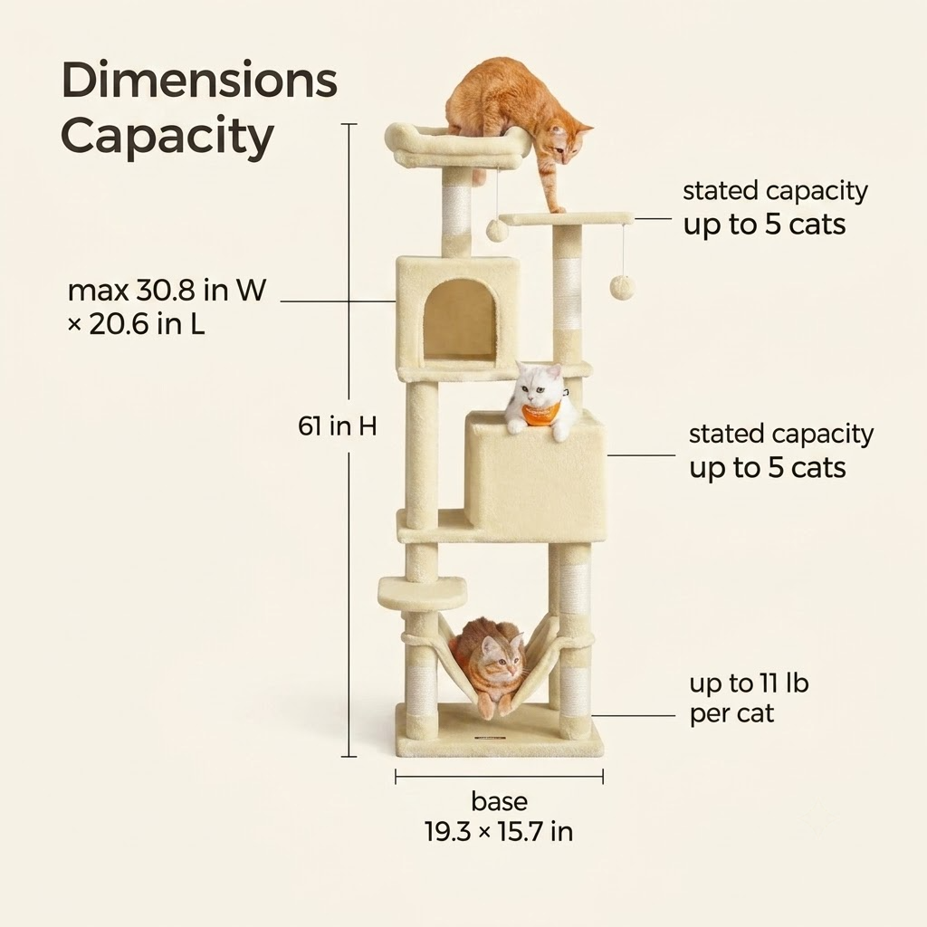 61-Inch Plush Cat Tree
