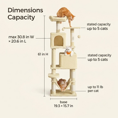 61-Inch Plush Cat Tree