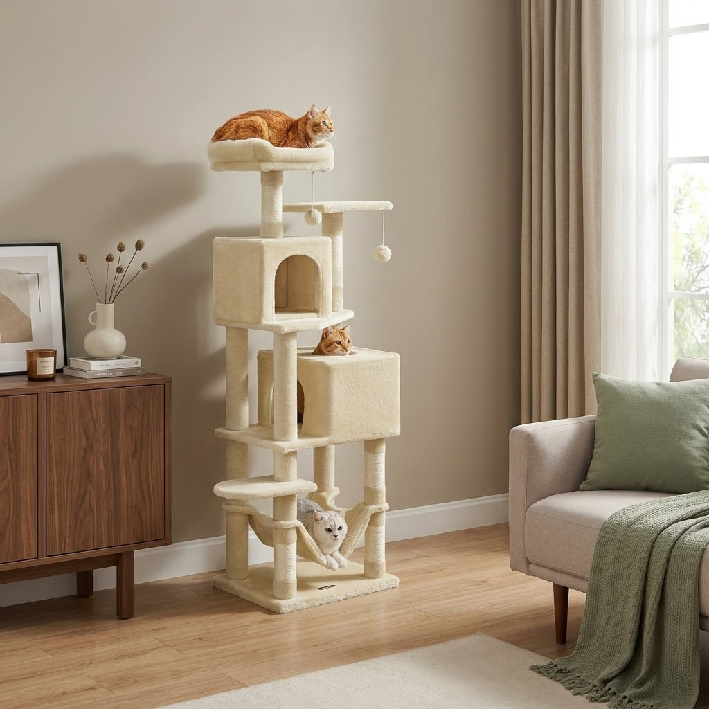 61-Inch Plush Cat Tree