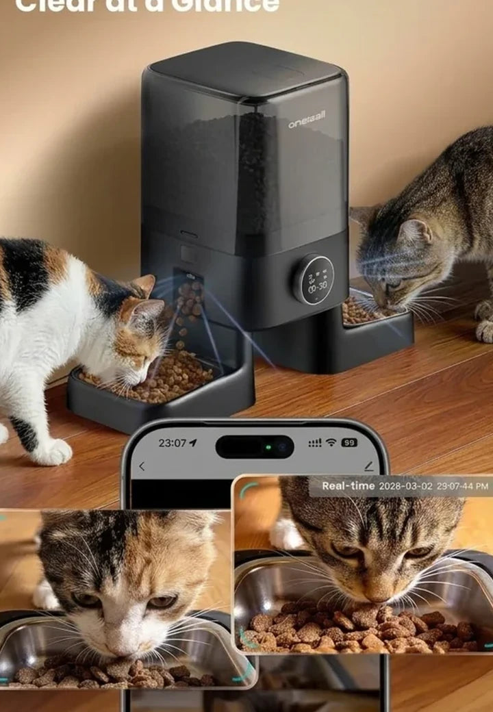Cats using a smart feeder